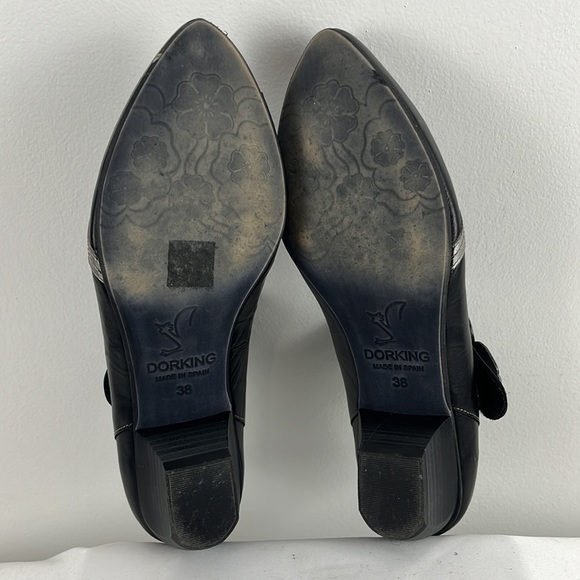 Fluchos Dorking Elegant Black & Gray Mary Janes Women's Heels Shoes Size 7 - Picture 8 of 9